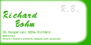 richard bohm business card